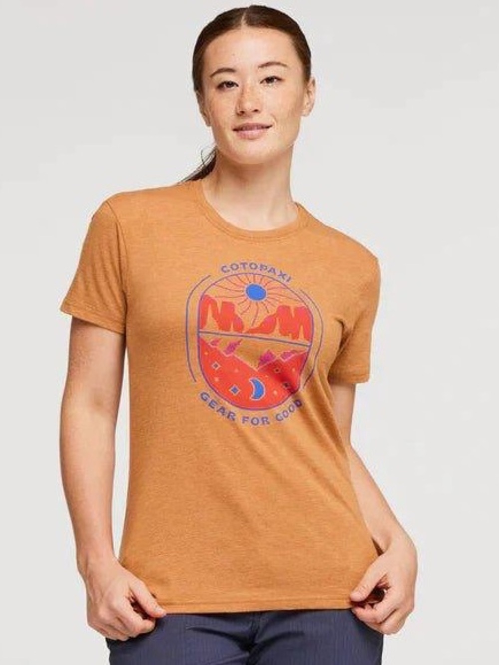 cotopaxi XL Orange Short Sleeve Graphic Tee Organic Cotton Sustainable Recycled